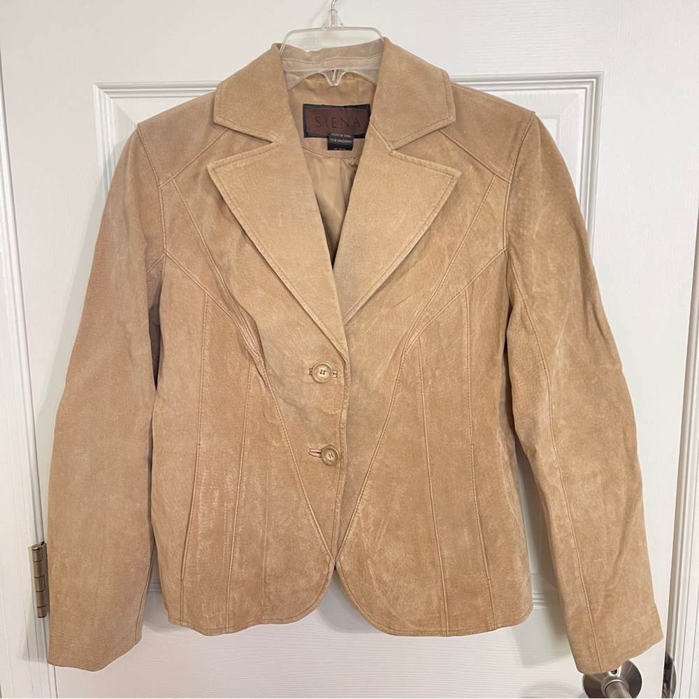 Women's Tan Suede Blazer